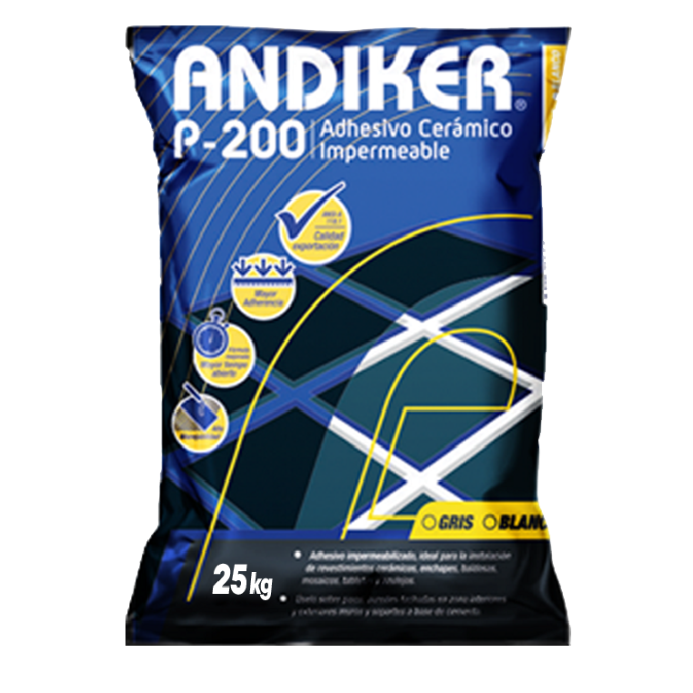 PEGO ANDIKER P200 EXTERIORES X 1KG (25KG) GRIS