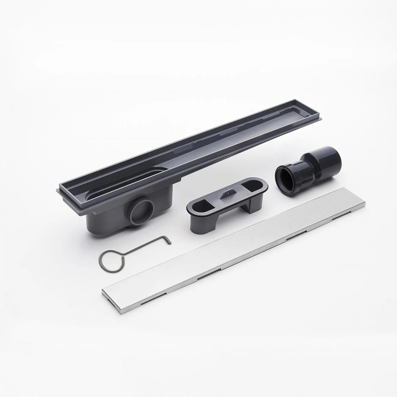 REJILLA LINEAL CLASICO MATE 45CM/18" DPP450T02 ABS+ACERO INOX C/ADAP ATRIM