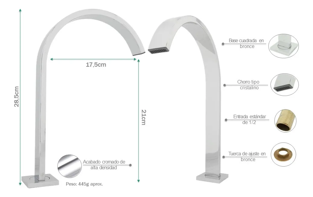 CUELLO PEDAL CUADRADO (DELGADO) HS-5004-3A