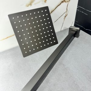 KIT REGADERA 20CM+BRAZO PARED 40CM GRAFITO LECCO6594