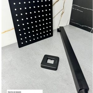KIT REGADERA 20CM+BRAZO PARED 40CM NEGRO LECCOG598