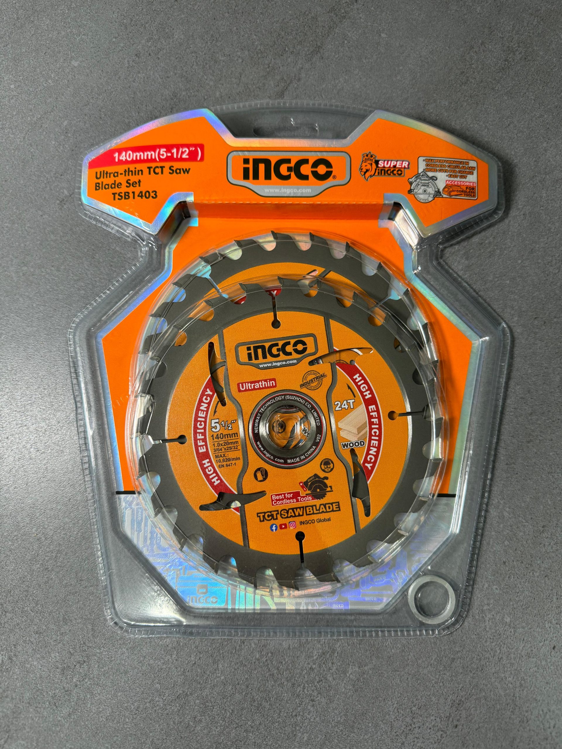 SET DISCO SIERRA MADERA 5 1/2 140MM 24D 2PCS IND TSB1403 INGCO