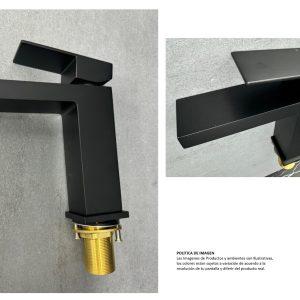 GRIFERIA P/LAVAMANOS KUADRAT BAJA NEGRA LECCOG248