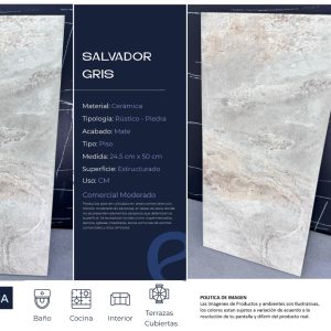 SALVADOR GRIS 24.5X50 CAL 1 CJX1.59M2X13LOZ EURO